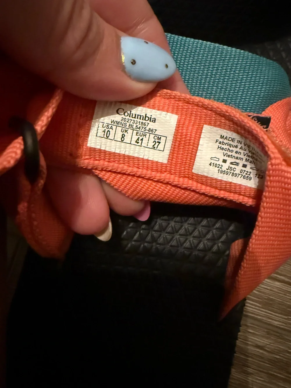 Columbia Orange Teal Black Strap Sandals- Alava Sandals